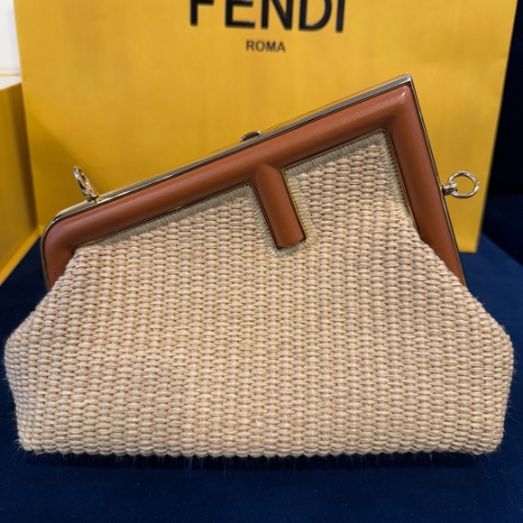 Fendi First Small Raffia Bag - Picture 3 of 8
